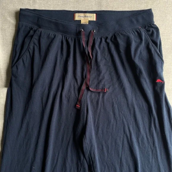 Tommy Bahama Men's Navy Blue Lounge Pants Size L G Cotton Polyester Drawstring - Picture 2 of 9